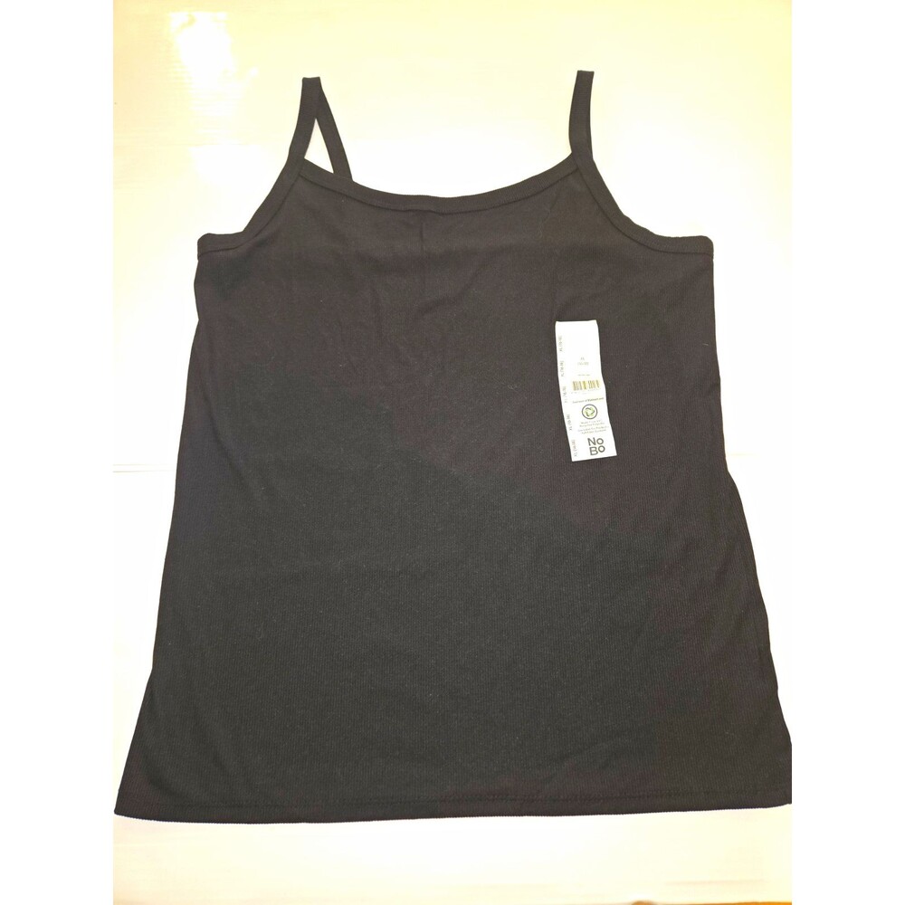 No Boundaries Black Ribbed Cami Camisole Spaghetti Strap Solid XL